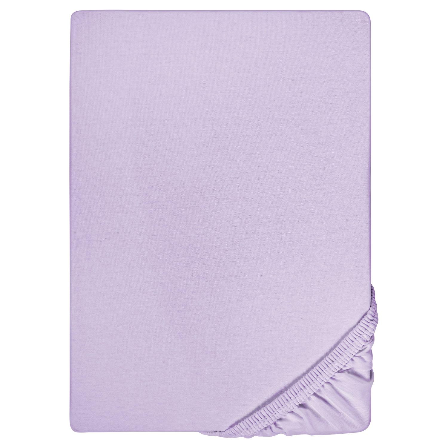 Fitted sheet microfibre interlock jersey lila 90 x 190 - 100 x 200 cm 180 x 200 - 200 x 200 cm