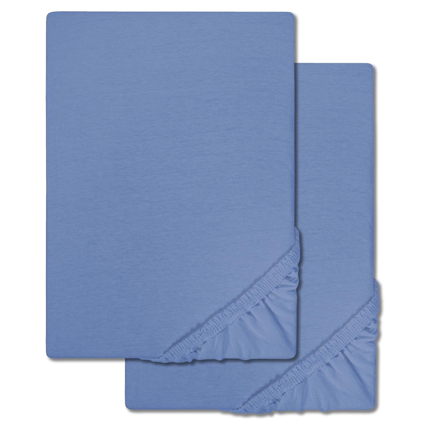 Paquete doble de sábanas bajeras CloudComfort Basic azul 90 x 190 - 100 x 200 cm Paquete doble de sábanas bajeras CloudComfort Basic azul 90 x 190 - 100 x 200 cm