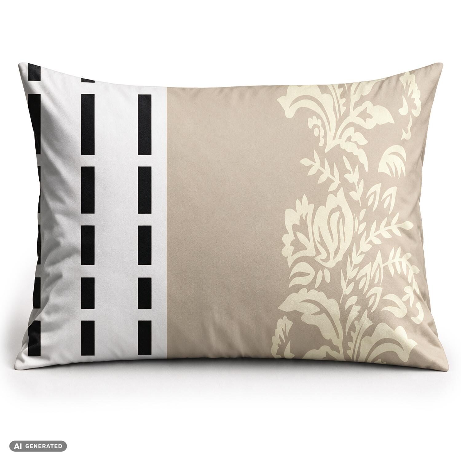 Funda de almohada de algodón CloudComfort Basic, beige/blanca, juego de 2 unidades, 70 x 90 cm