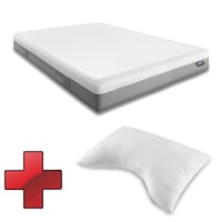 Colchón viscoelástico Sleezzz Premium 120 x 200 cm, altura 20 cm, grado de firmeza H2/H3, con asas para darle la vuelta + almohada de apoyo cervical Sleezzz® Cool Gel-Schaum Kontur de 40 x 60 x 16 cm