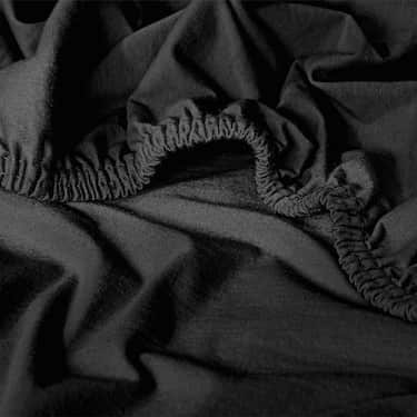 Простирадло приталене з джерсі чорне 90 x 190 - 100 x 200 см з 100% органічної бавовни