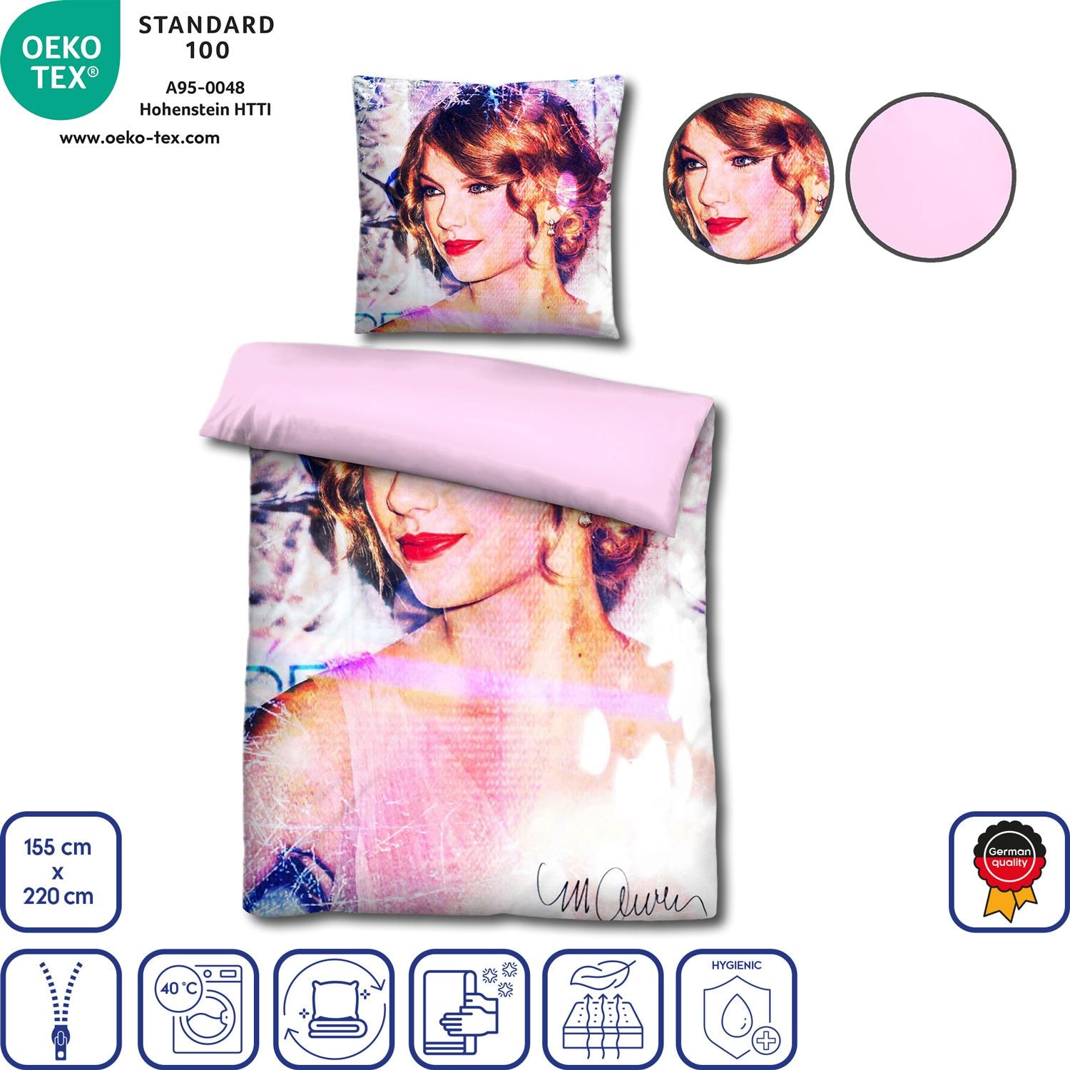 Features as icons – Castell microfiber reversible bed linen Taylor Swift by Sid Maurer 155 x 220 + 80 x 80 cm