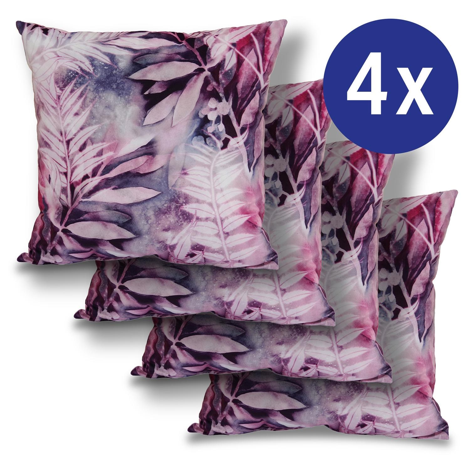 4 x cojines decorativos jungla rosa 50 x 50 cm