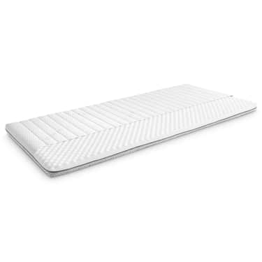 Supportho toppmadrass i premiumkallskum 80 x 200 cm H3, höjd 9 cm, hårdhetsgrad H3 med antibakteriellt överdrag + CloudComfort Basic kudde med gelflingor 40 x 80 cm