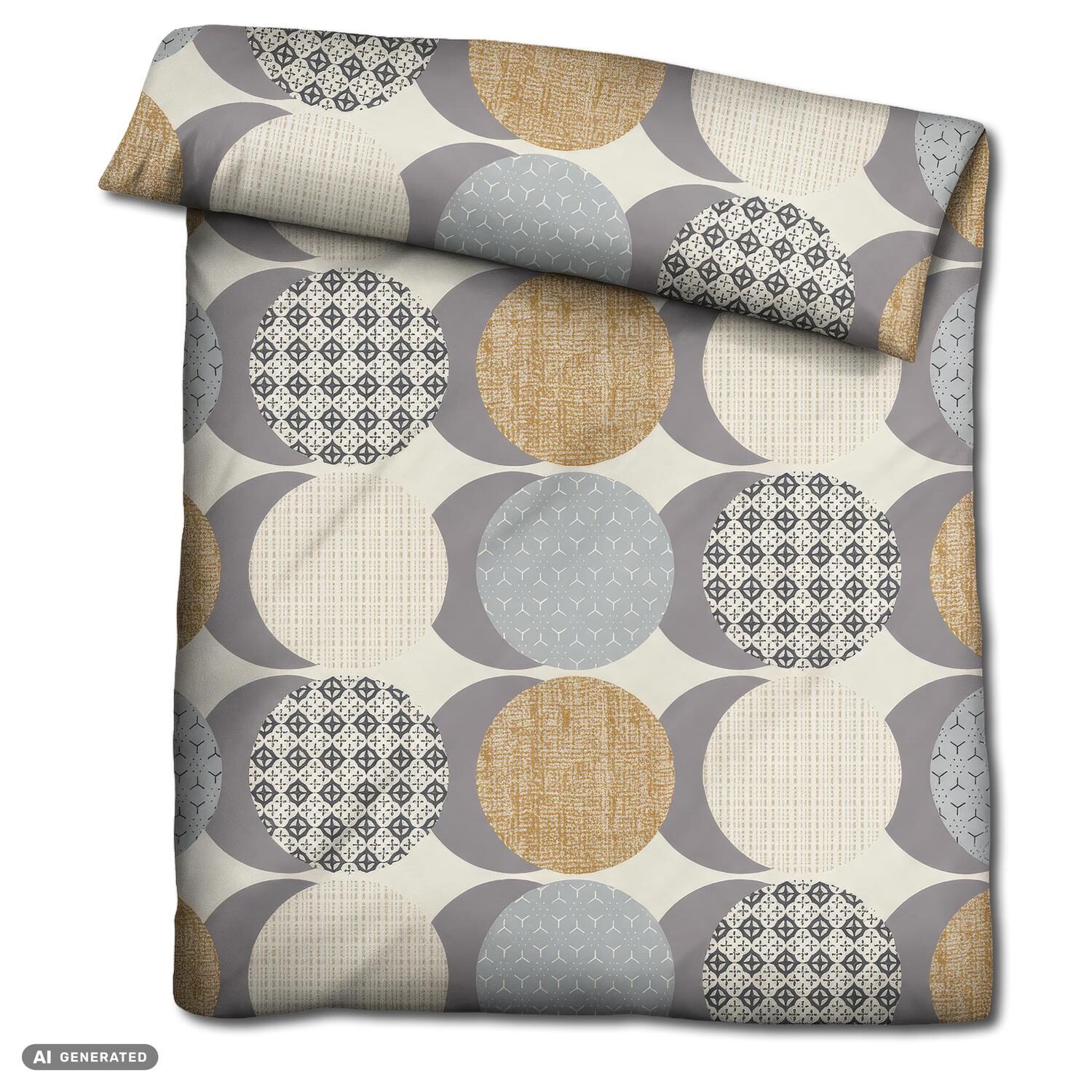 Juego de cama de microfibra CloudComfort Basic «Círculos», 135 x 200 + 80 x 80 cm