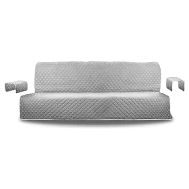 Capa para sofá de três lugares cinzento / antracite 160 x 191 cm + 2 x 50 x 55 cm 