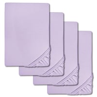 Sábana bajera microfibra interlock jersey lila 90 x 190 - 100 x 200 cm 180 x 200 - 200 x 200 cm en paquete de 4