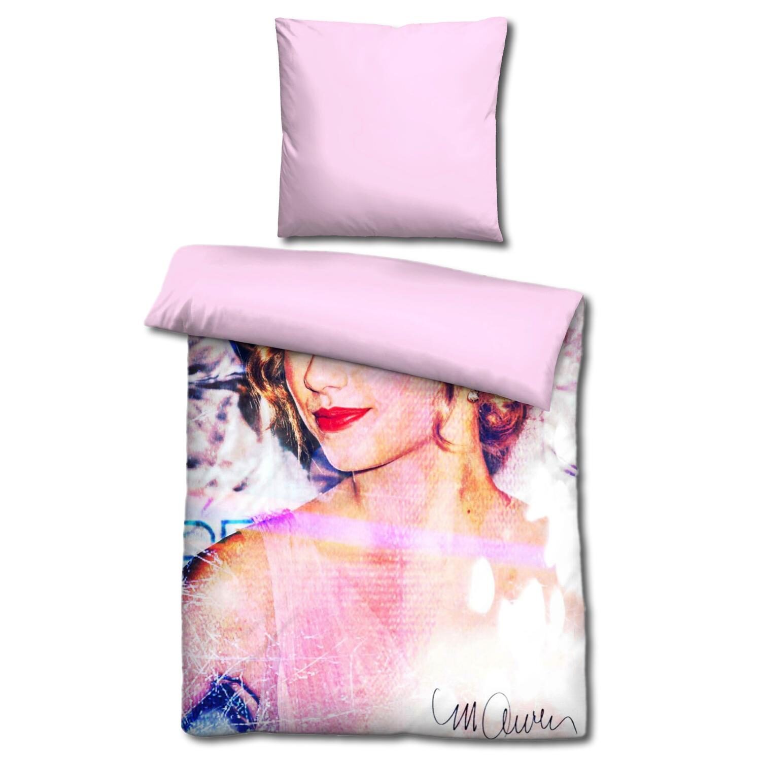Ropa de cama reversible de microfibra Castell Taylor Swift de Sid Maurer 135 x 200 + 80 x 80 cm