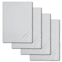 Sábana bajera polar invierno gris plata 140 x 190 - 160 x 200 cm en pack de 4