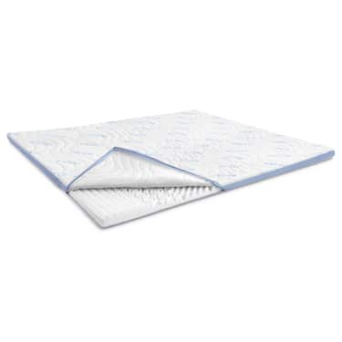 Kallskumstoppmadrass CloudComfort Cool 160 x 200 cm H2/H3, höjd 7 cm, fasthetsnivå H2/H3, 7-zons toppmadrass med sommar- och vintersida + Sleezzz® Cool kudde med kyleffekt