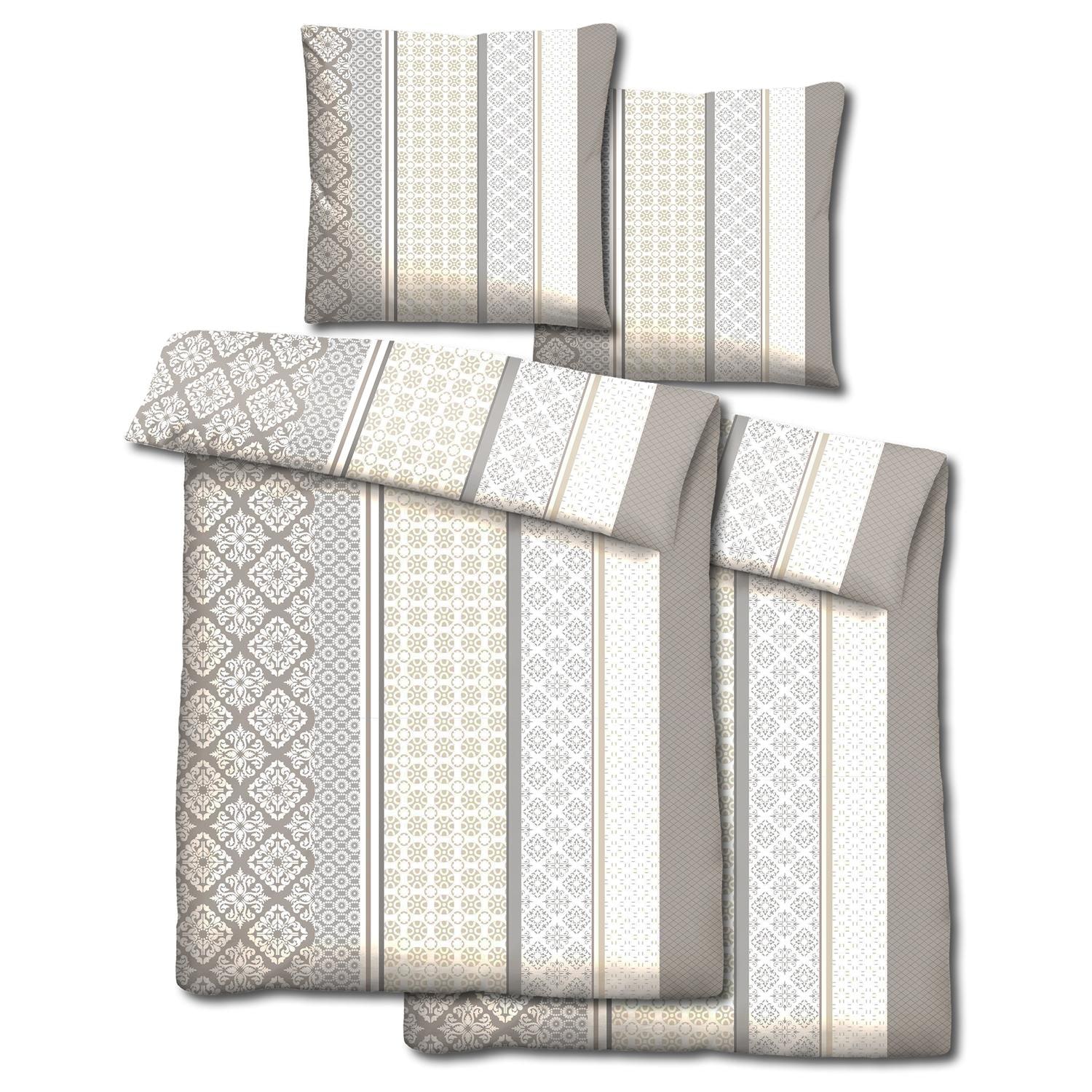 Double pack CloudComfort Basic microfiber bed linen beige 135 x 200 + 80 x 80 cm