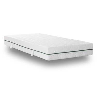 Colchón con núcleo de muelles ensacados de 7 zonas Sleezzz Smart 90 x 200 cm, altura 21 cm, nivel de firmeza H2/H3 + juego de cama de microfibra CloudComfort Basic 135 x 200 cm + 80 x 80 cm