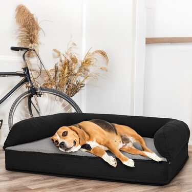 80 x 55 x 23 cm cama ortopédica para perros con respaldo tamaño M
