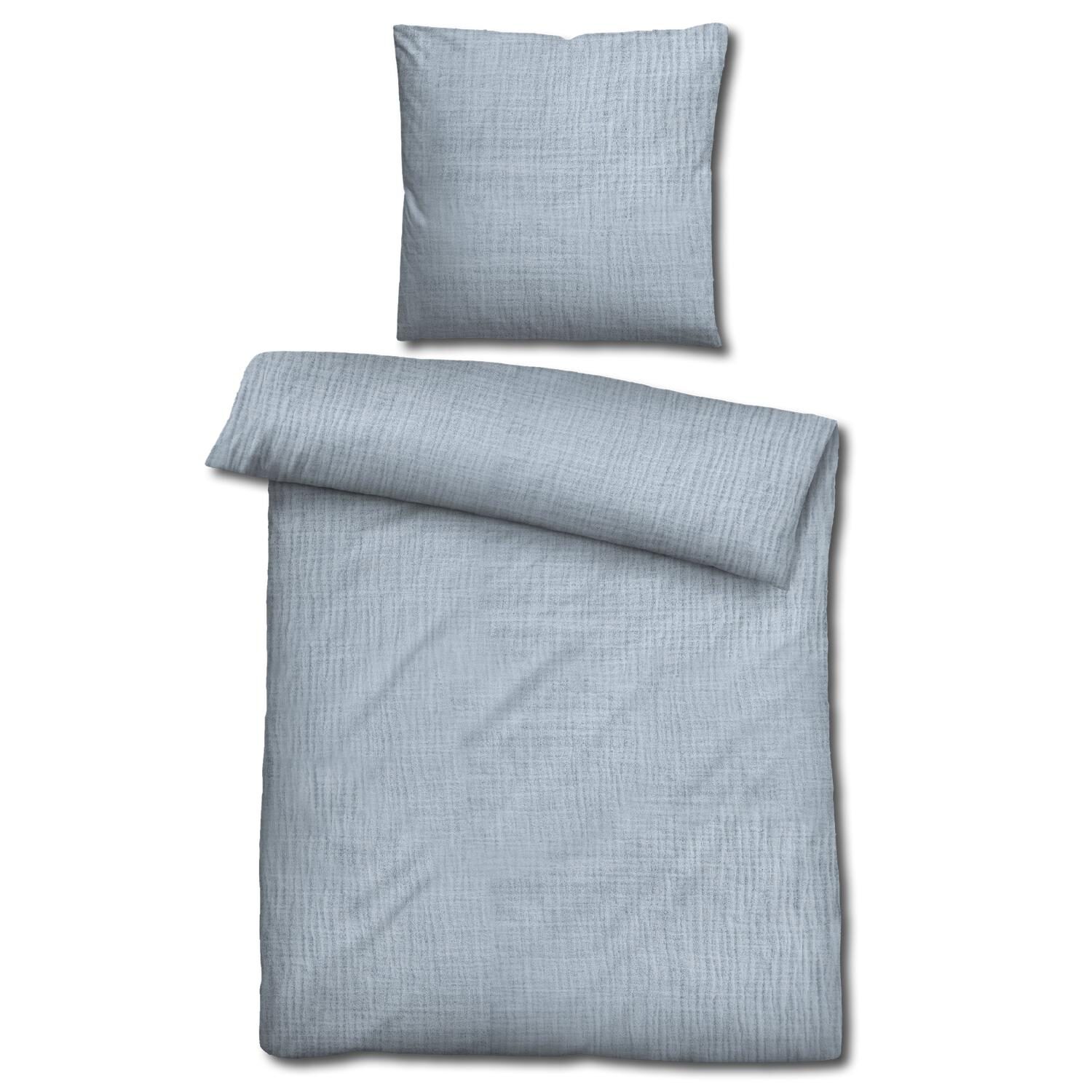 Juego de cama de muselina Sleezzz® azul, 155 x 220 cm + 80 x 80 cm