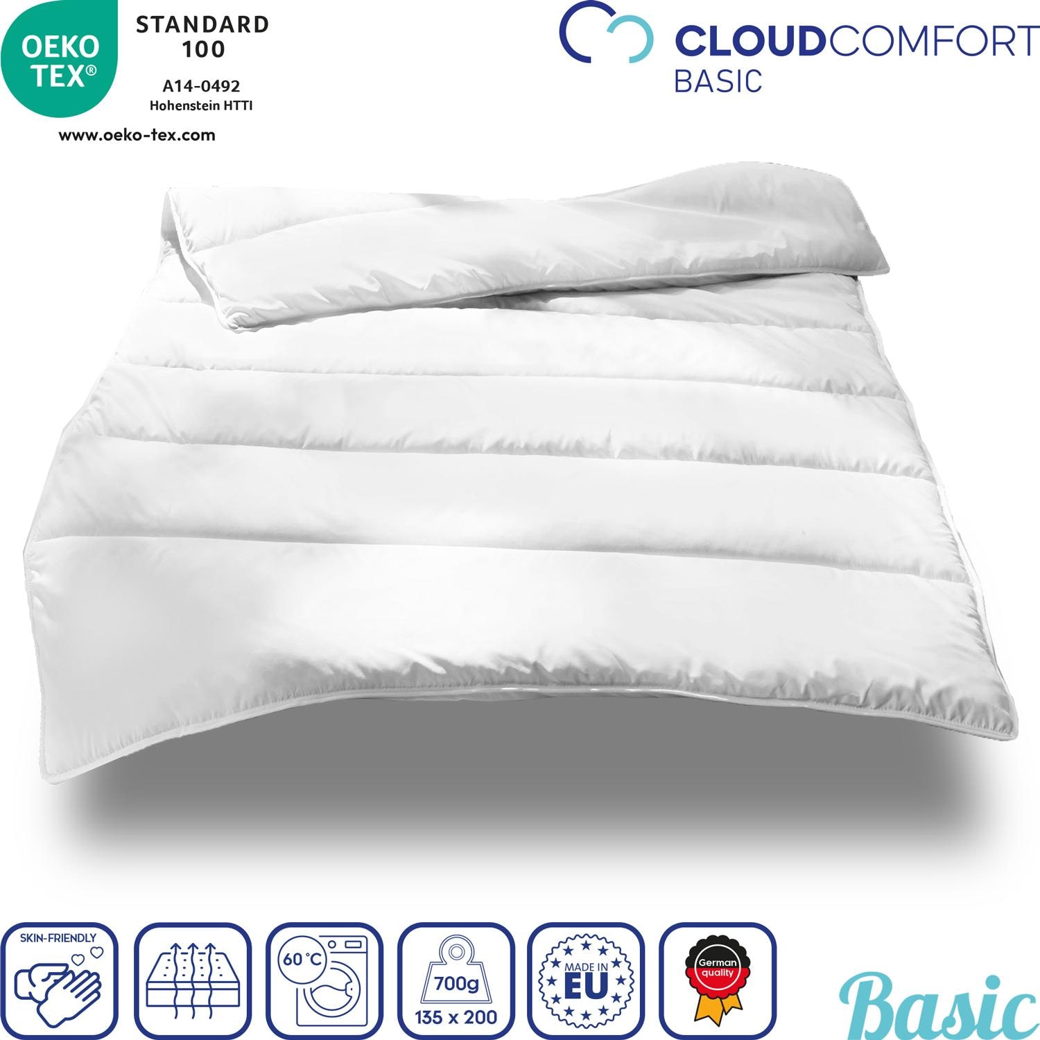 155 x 220 cm + 80 x 80 cm microfiber all-season bed set, extra light