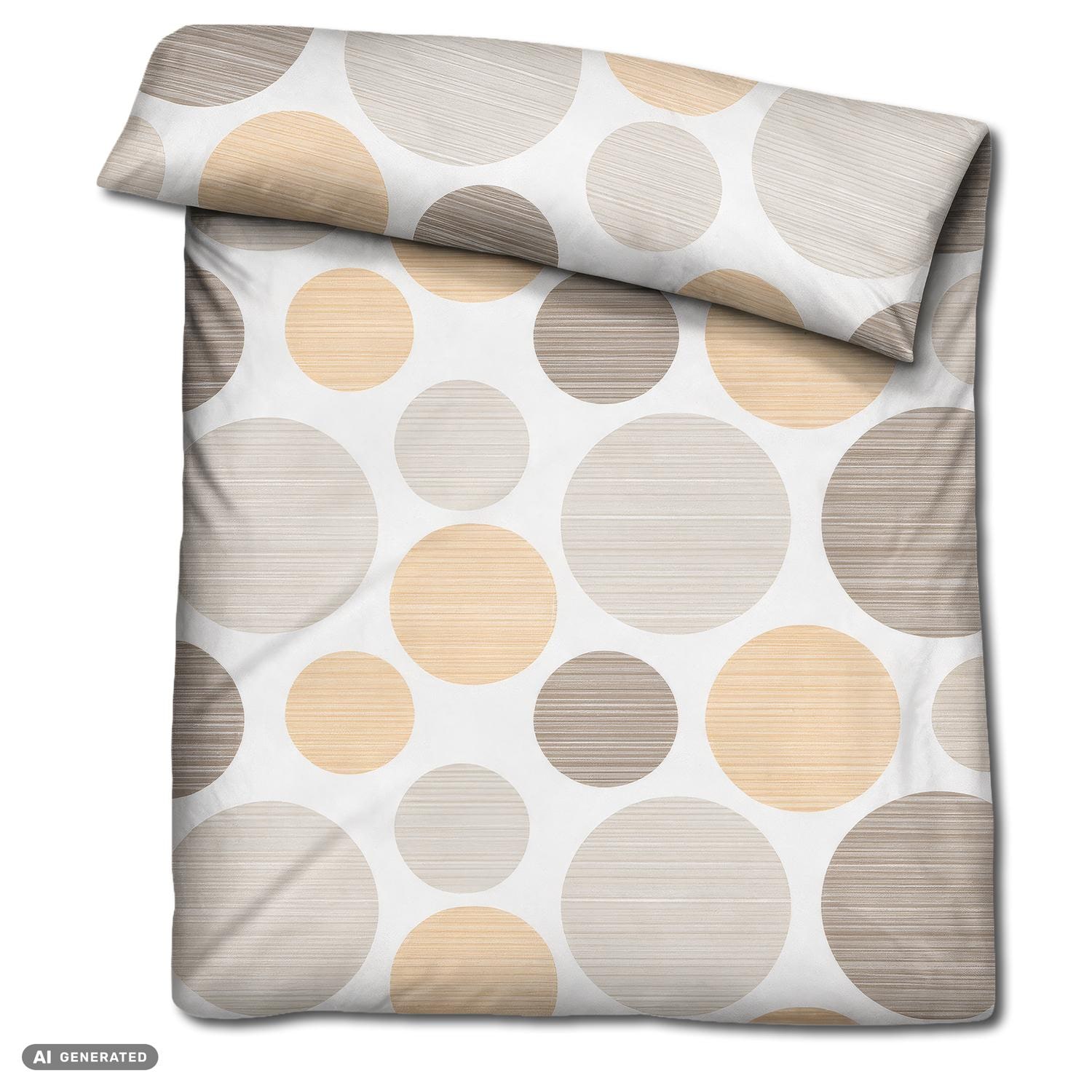 Juego de cama CloudComfort Renforcé con círculos amarillos, 135 x 200 + 80 x 80 cm