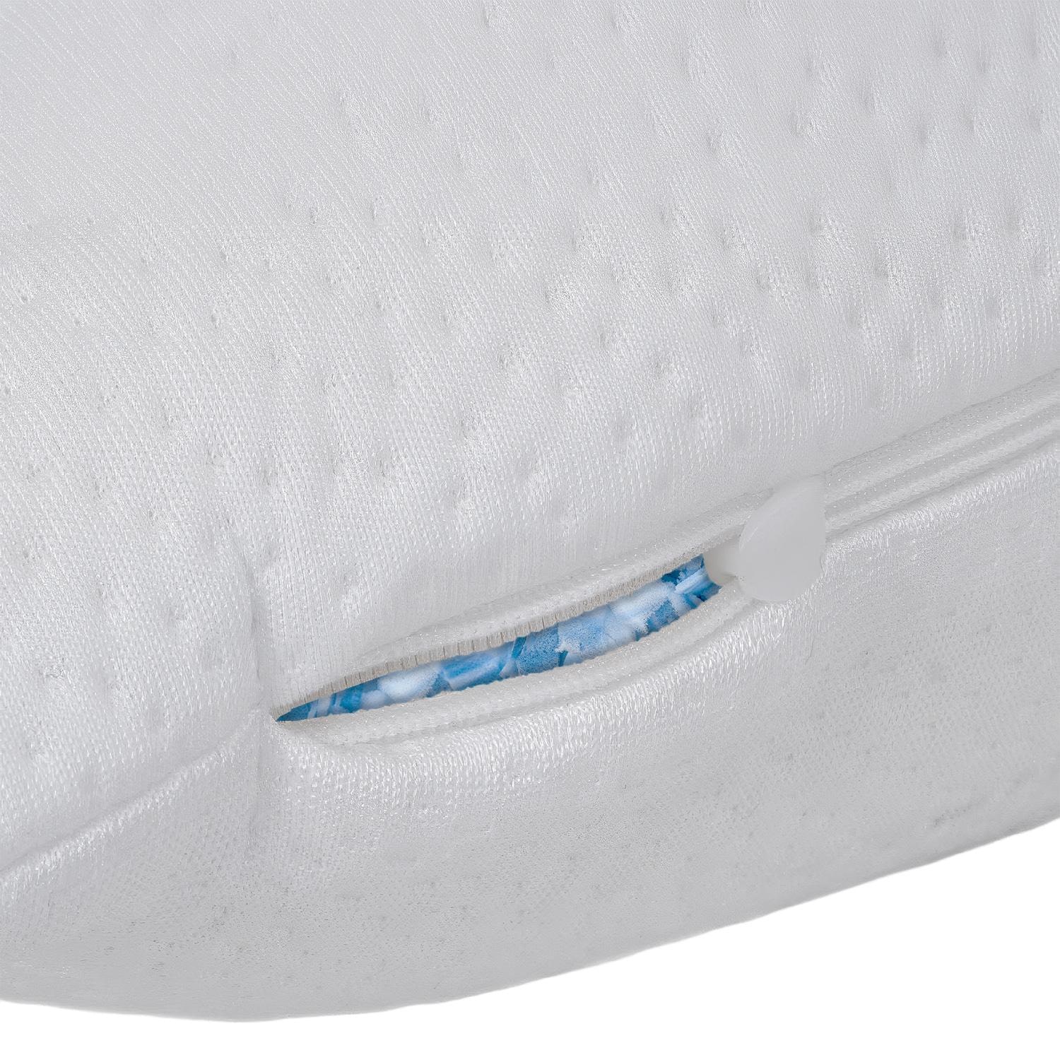 La funda en detalle – Paquete doble de almohadas Sleezzz® de espuma de gel premium para el contorno y el estómago