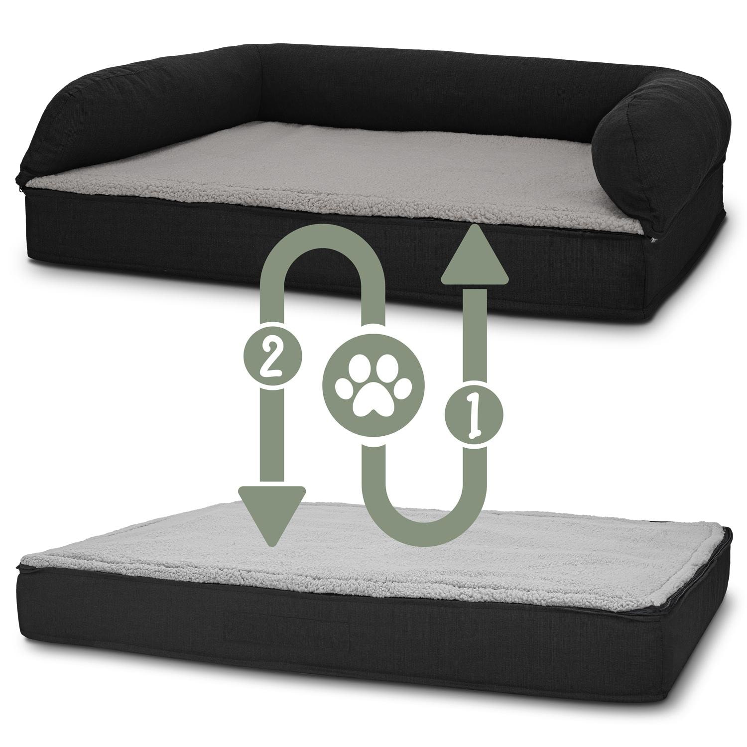 80 x 55 x 23 cm cama ortopédica para perros con respaldo tamaño M