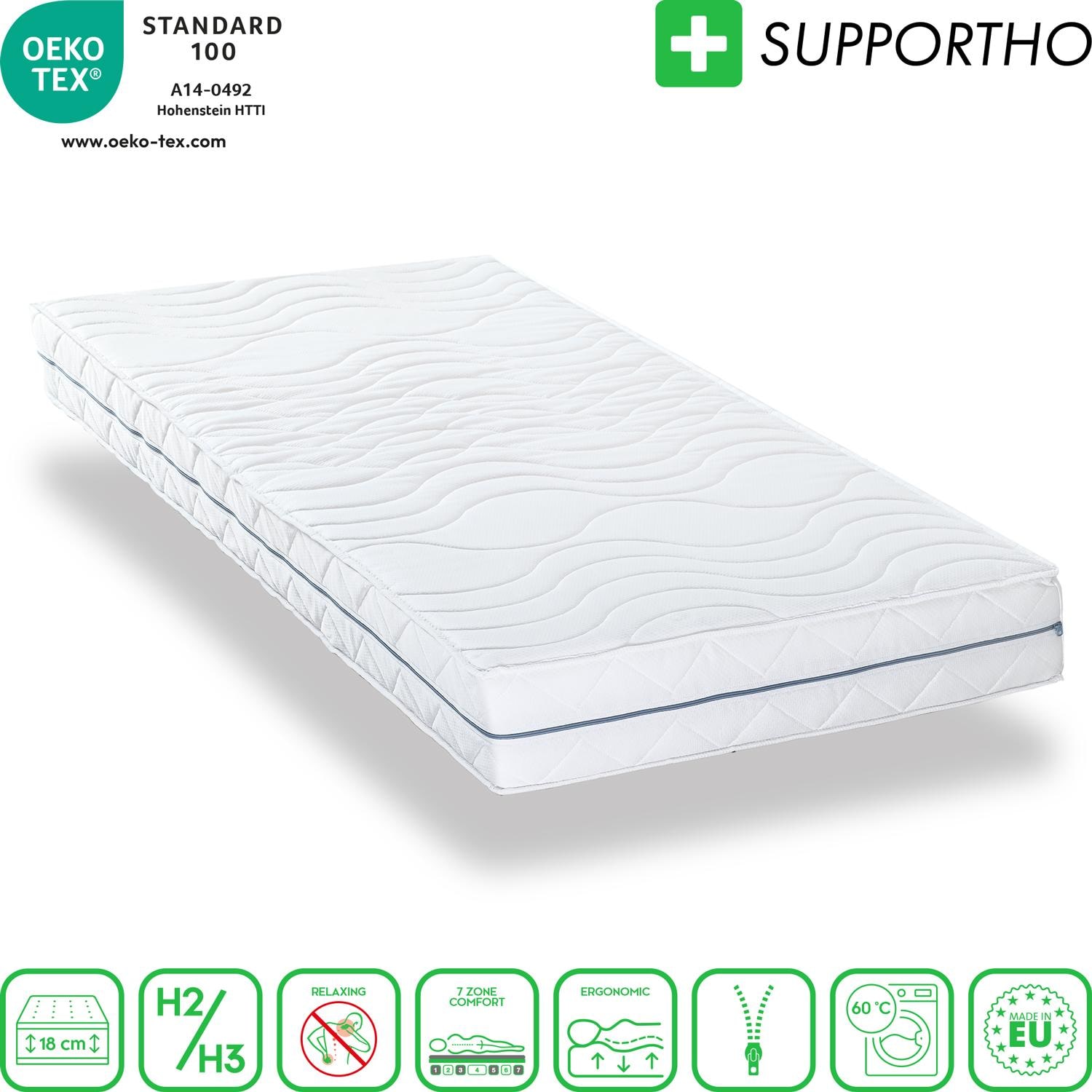 Features as icons – Supportho Premium 100 x 200 cm H2/H3