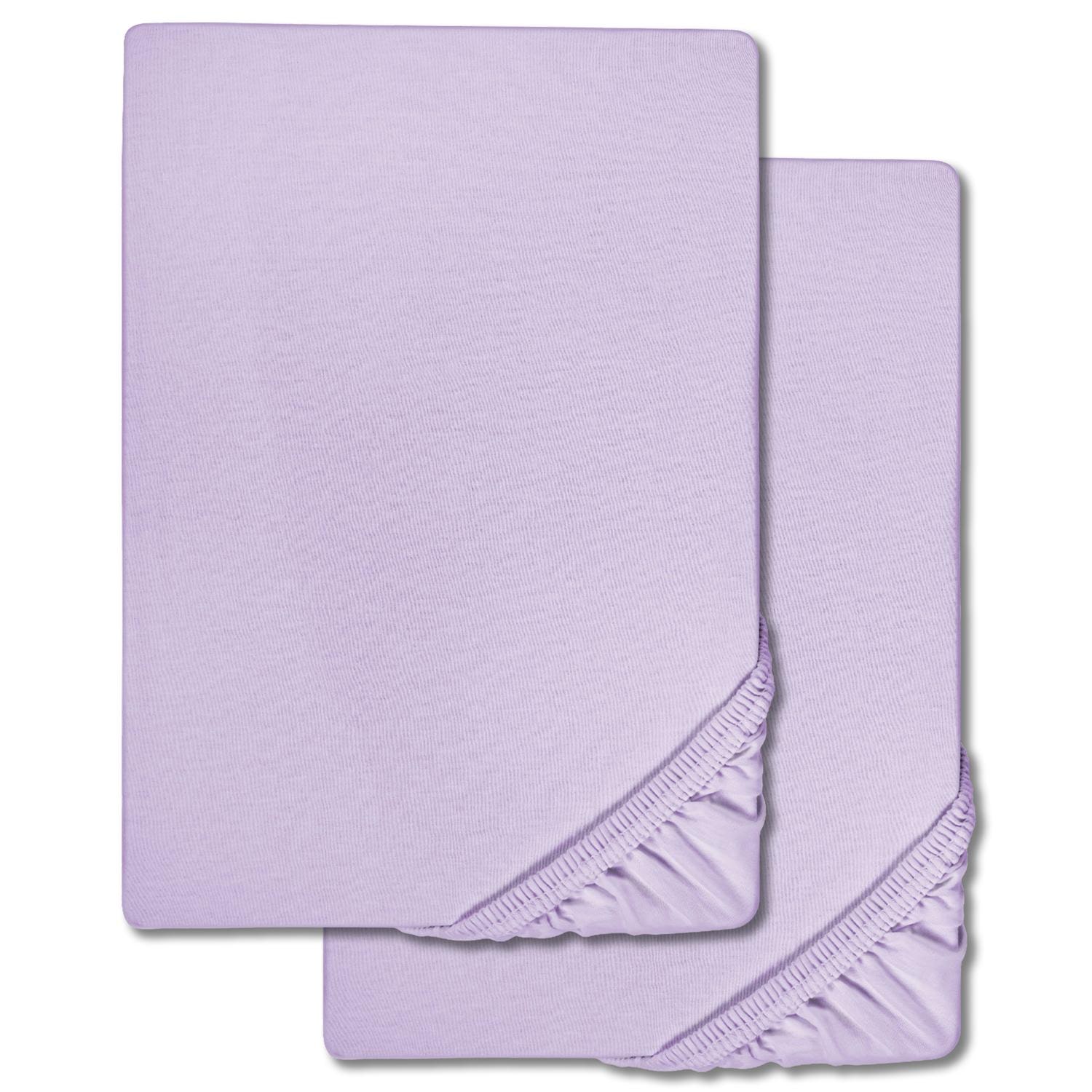 Sábana bajera microfibra interlock jersey lila 90 x 190 - 100 x 200 cm 180 x 200 - 200 x 200 cm paquete doble