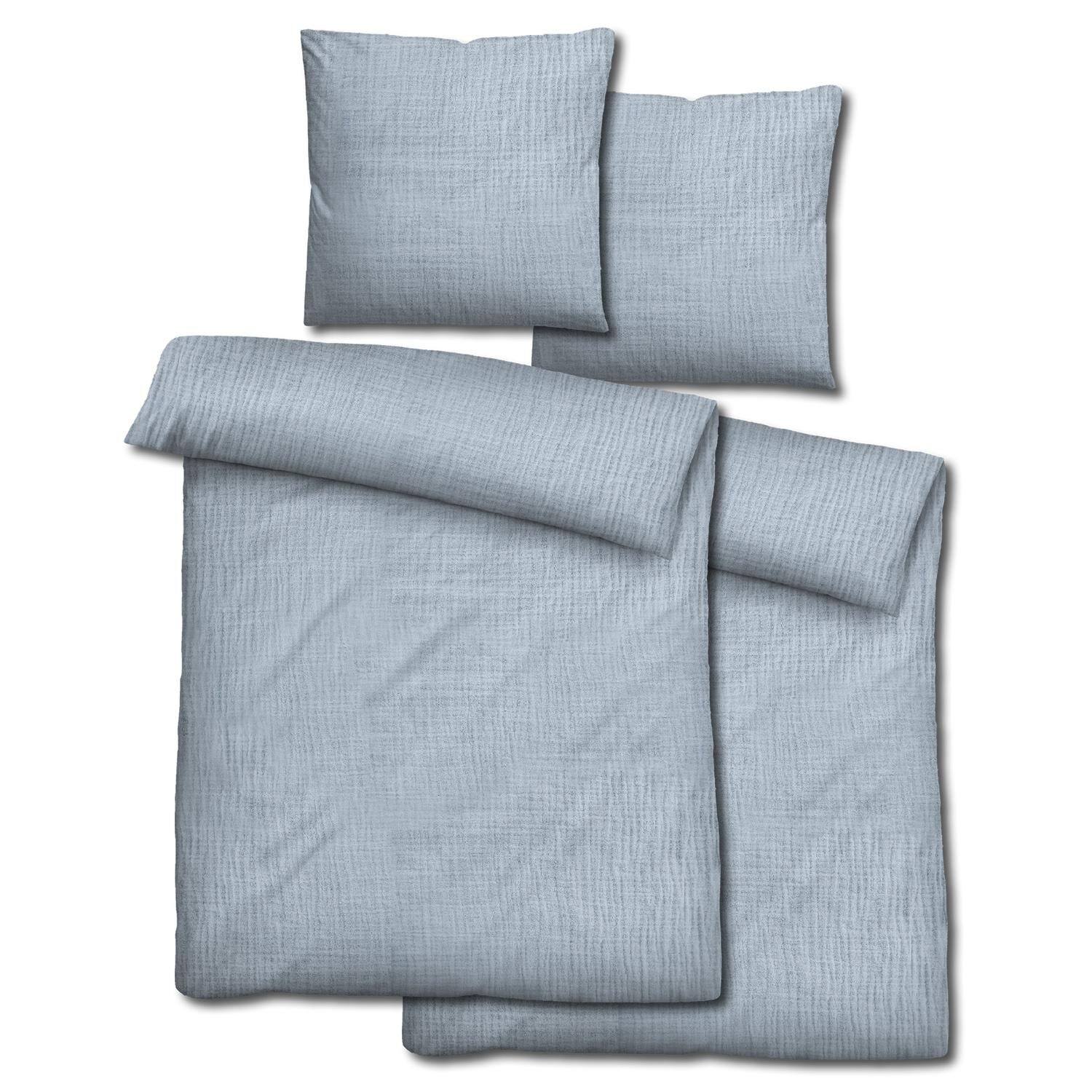 Paquete doble de ropa de cama de muselina Sleezzz® azul 135 x 200 cm + 80 x 80 cm Paquete doble de ropa de cama de muselina Sleezzz® azul 135 x 200 cm + 80 x 80 cm