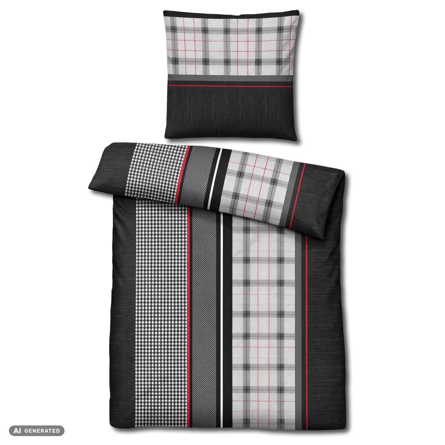 Juego de dos piezas de ropa de cama de franela de polialgodón, 140 x 200 cm + 70 x 90 cm