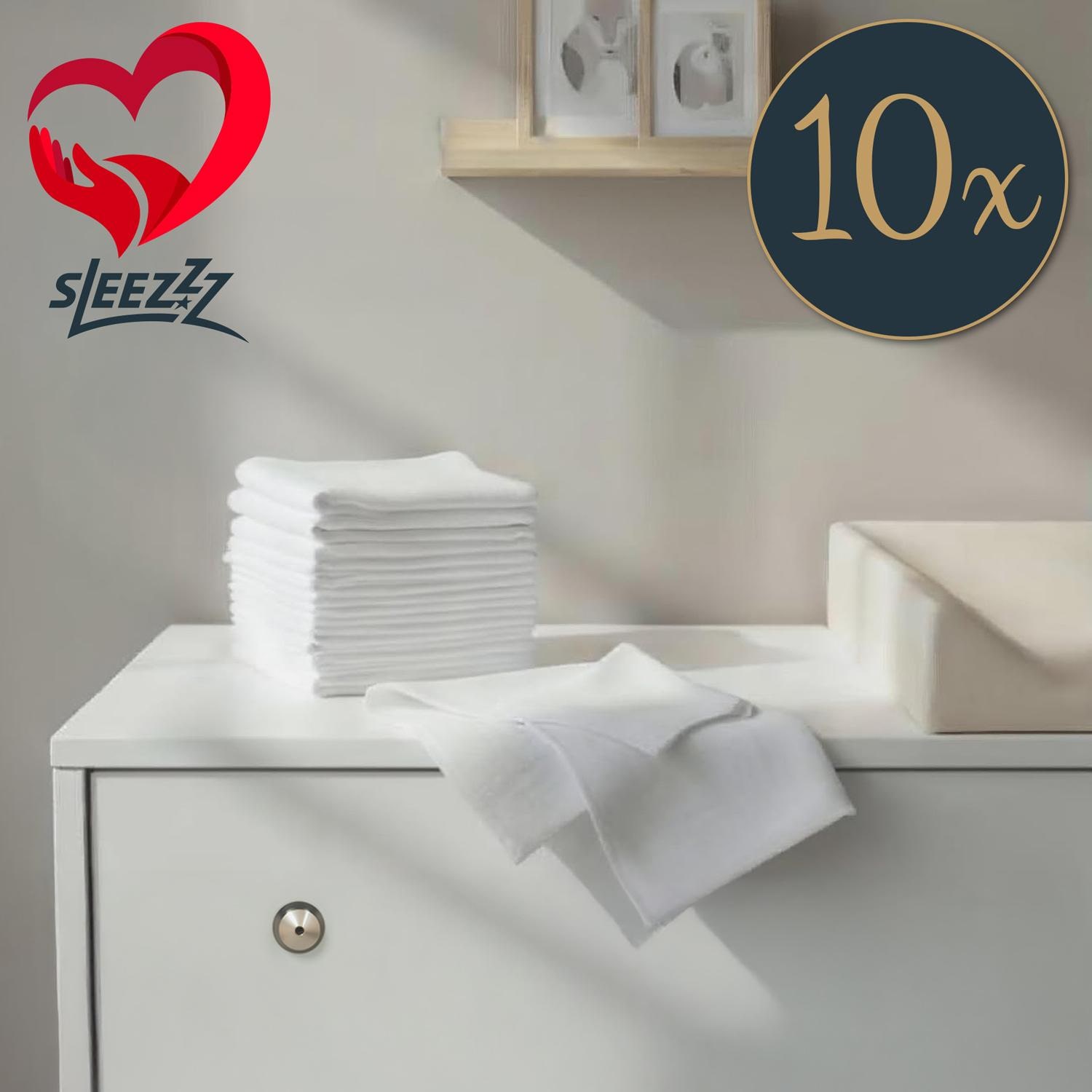 Pañales de gasa blancos de 70 x 70 cm, en paquete de 10 unidades, 100 % algodón