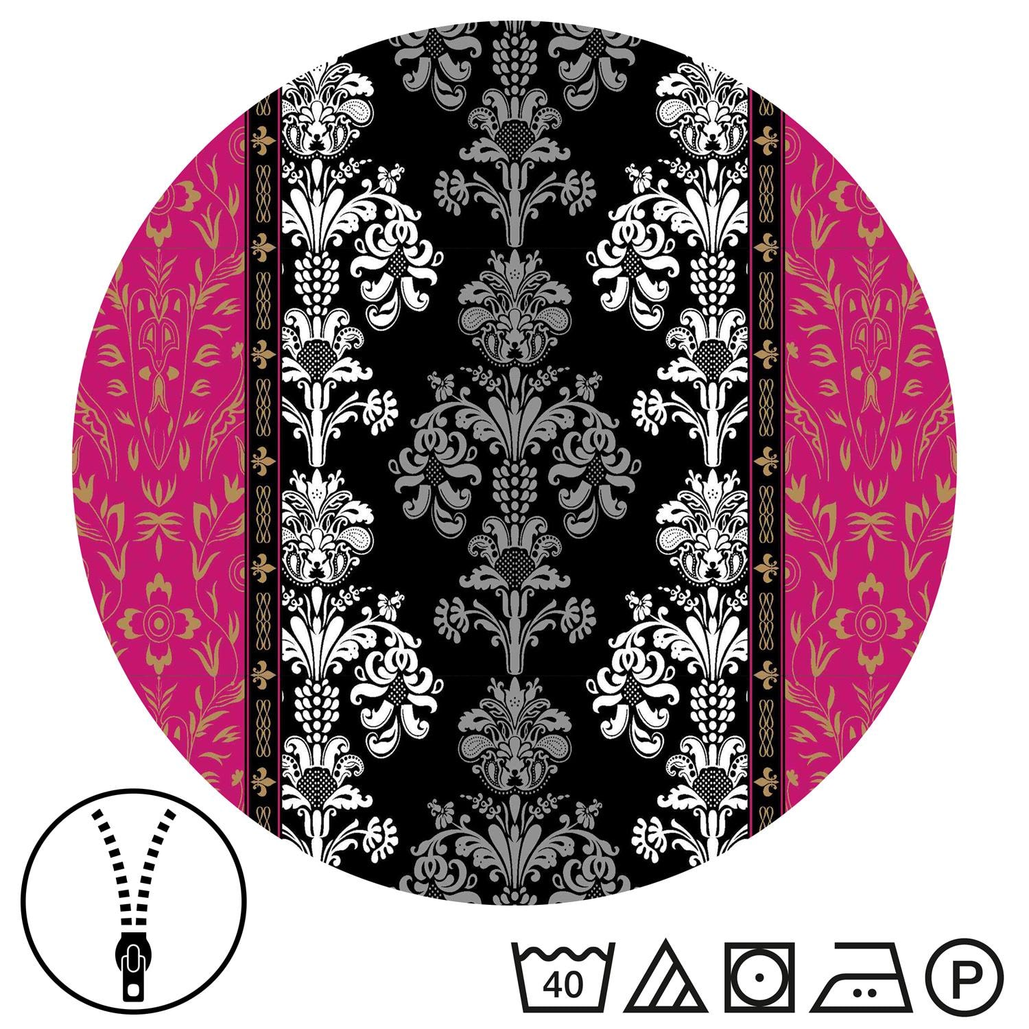 Double pack of CloudComfort Basic microfiber bed linen black/pink 135 x 200 + 80 x 80 cm