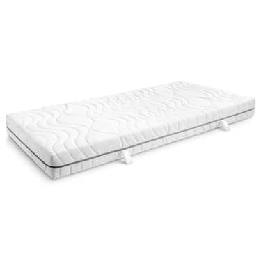 Colchón viscoelástico de 7 zonas Sleezzz Smart 90 x 200 cm, altura 18 cm, nivel de firmeza H3 con espuma viscoelástica con memoria de aire + almohada de gel CloudComfort Basic 40x80 cm