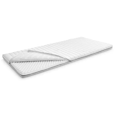 Supportho toppmadrass i premiumkallskum 80 x 200 cm H3, höjd 9 cm, hårdhetsgrad H3 med antibakteriellt överdrag + CloudComfort Basic kudde med gelflingor 40 x 80 cm