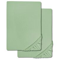 Sábana bajera microfibra interlock jersey verde 90 x 190 - 100 x 200 cm 180 x 200 - 200 x 200 cm paquete doble