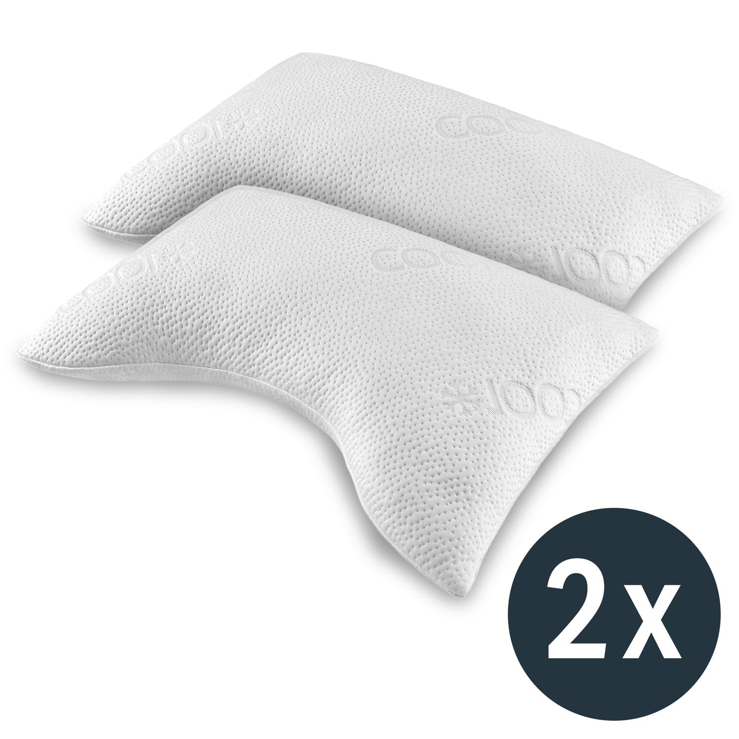 2 x Sleezzz® Almohada cervical de espuma de gel frío 40 x 60 x 16 cm