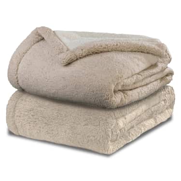 150 x 200 cm jauki ėriuko odos išvaizdos antklodė, pagaminta iš poliesterio