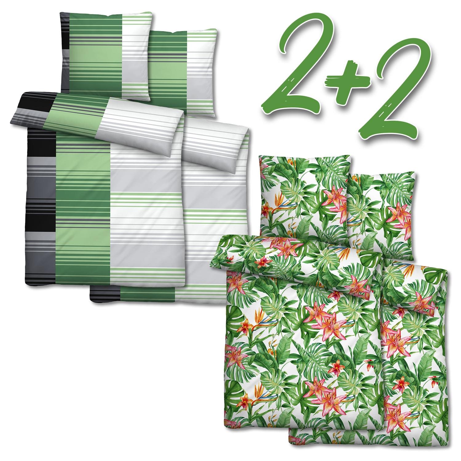 Pościel z mikrofibry seersucker 155 x 220 + 80 x 80 cm w 4-paku