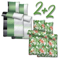 Ropa de cama de microfibra seersucker 155 x 220 + 80 x 80 cm en paquete de 4 unidades