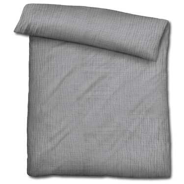 Paquete doble de ropa de cama de muselina Sleezzz® gris 155 x 220 cm + 80 x 80 cm