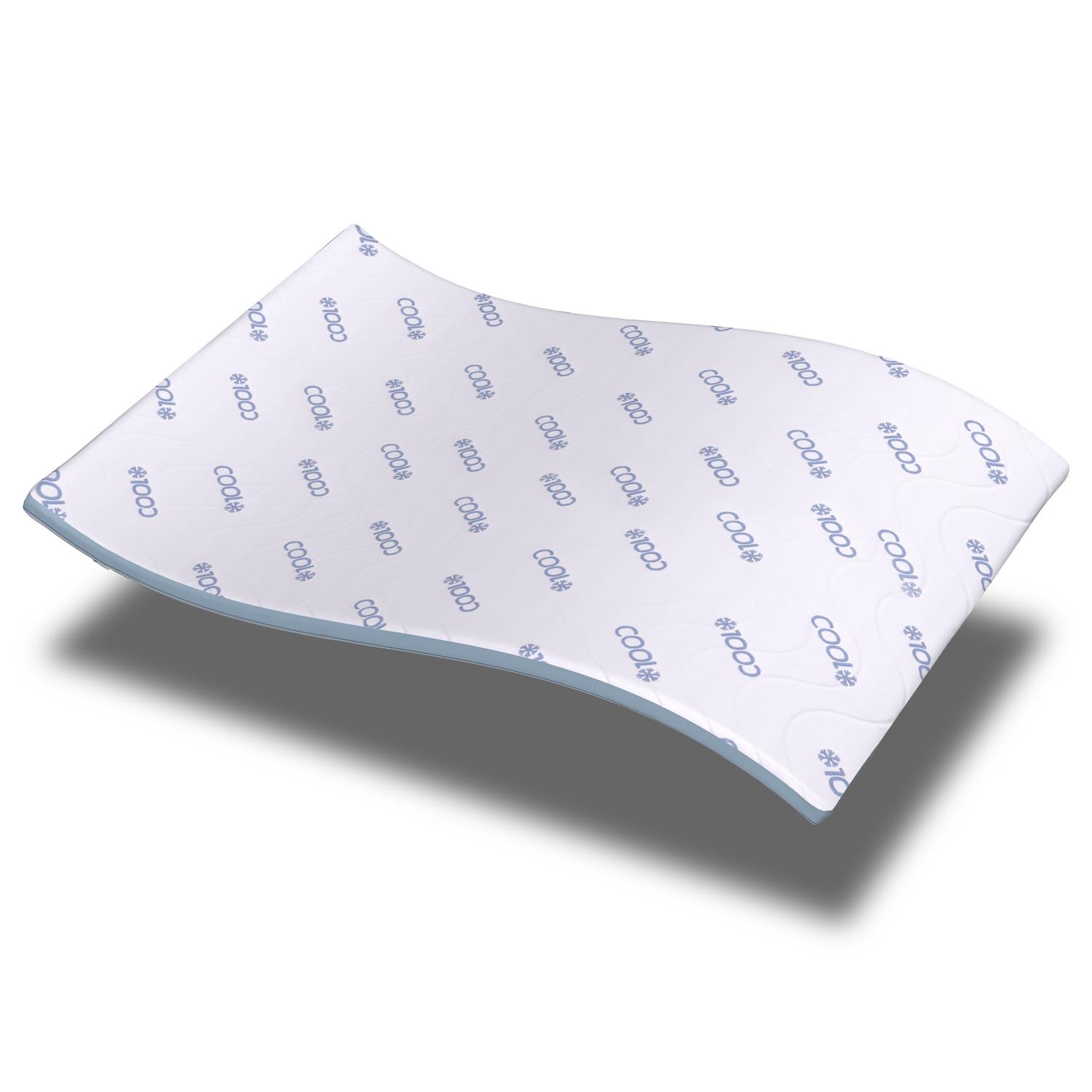 Vista – CloudComfort Cool Topper 160 x 200 cm H2/H3 + Almohada de apoyo cervical Sleezzz® Cool de espuma de gel con contorno