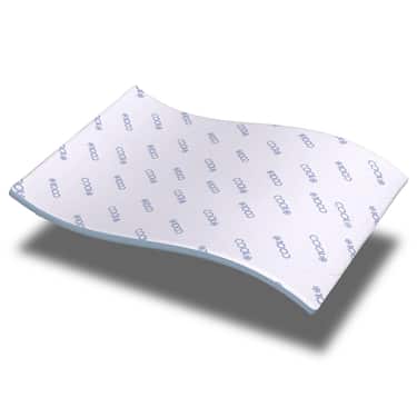 Kallskumstoppmadrass CloudComfort Cool 160 x 200 cm H2/H3, höjd 7 cm, fasthetsnivå H2/H3, 7-zons toppmadrass med sommar- och vintersida + Sleezzz® Cool kudde med kyleffekt