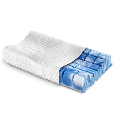 Colchón viscoelástico de 7 zonas Sleezzz Smart 140 x 190 cm, altura 18 cm, nivel de firmeza H3 con espuma viscoelástica con memoria de aire + almohada de gel Sleezzz® Premium