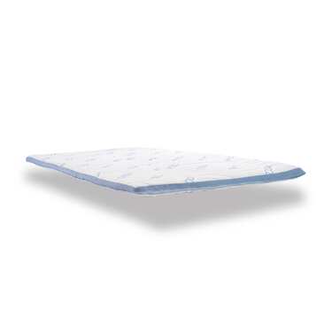 Topper de espuma fría CloudComfort Cool 120 x 200 cm H2/H3, altura 7 cm, nivel de firmeza H2/H3, topper de 7 zonas con cara de verano e invierno