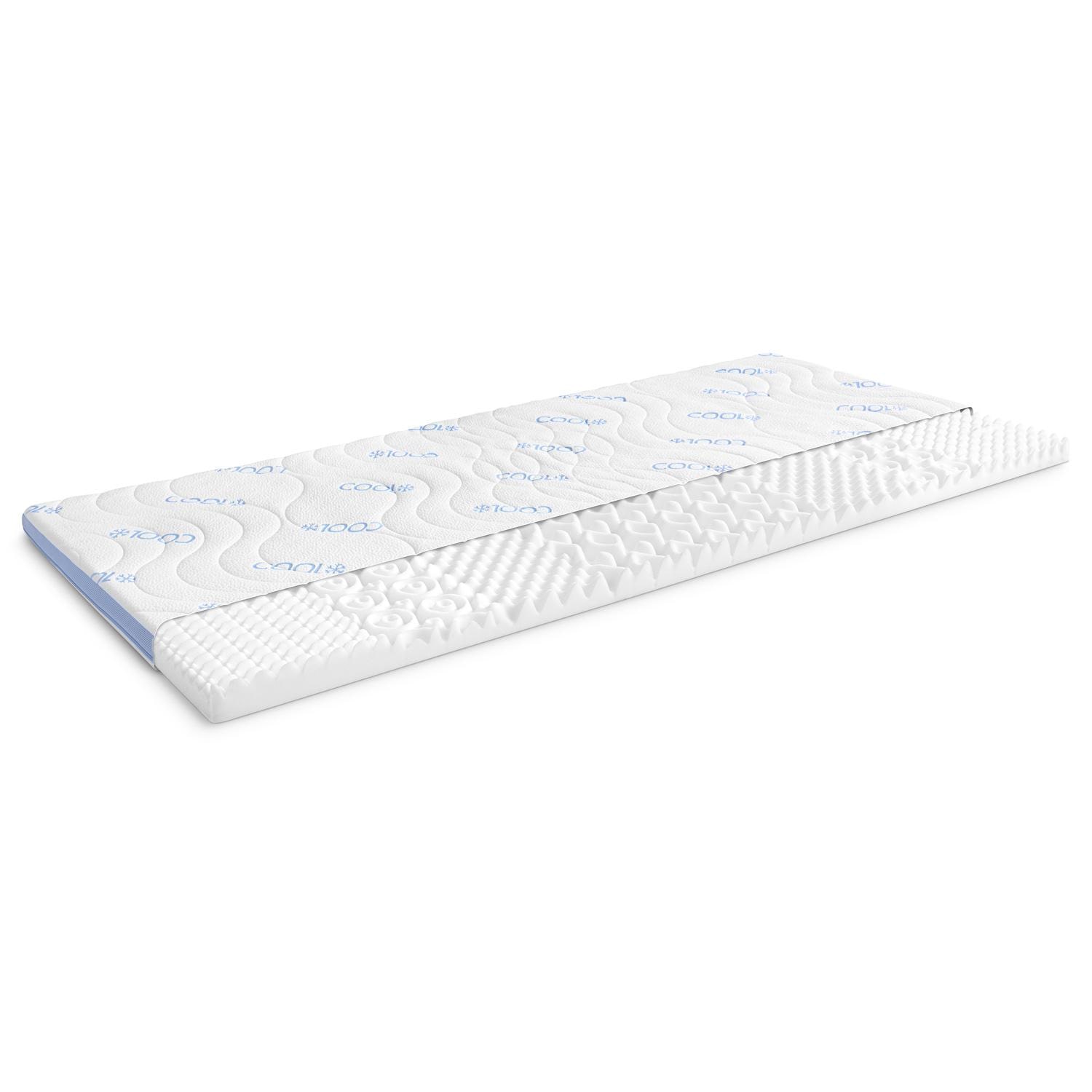 Construction and layers – CloudComfort Cool topper 90 x 200 cm H2/H3 + CloudComfort Basic gel-flake pillow 40 x 80 cm