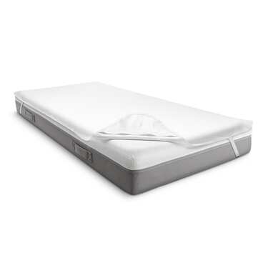 Sleezzz Vital nepremokavý molitanový chránič matraca s pevným napnutím 80 x 200 cm, chránič matraca zo 100 % bavlny v bielej farbe