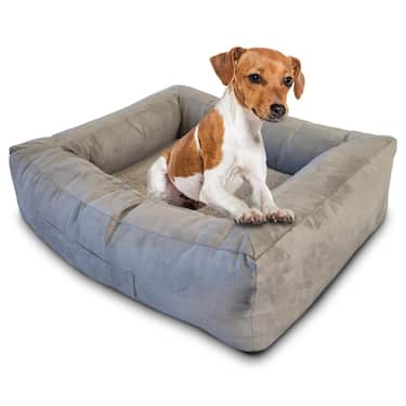 Cama ergonómica para gatos y perros Petzzz Ortho S 75 x 65 x 22 cm con cojín interior extraíble con cara de verano e invierno