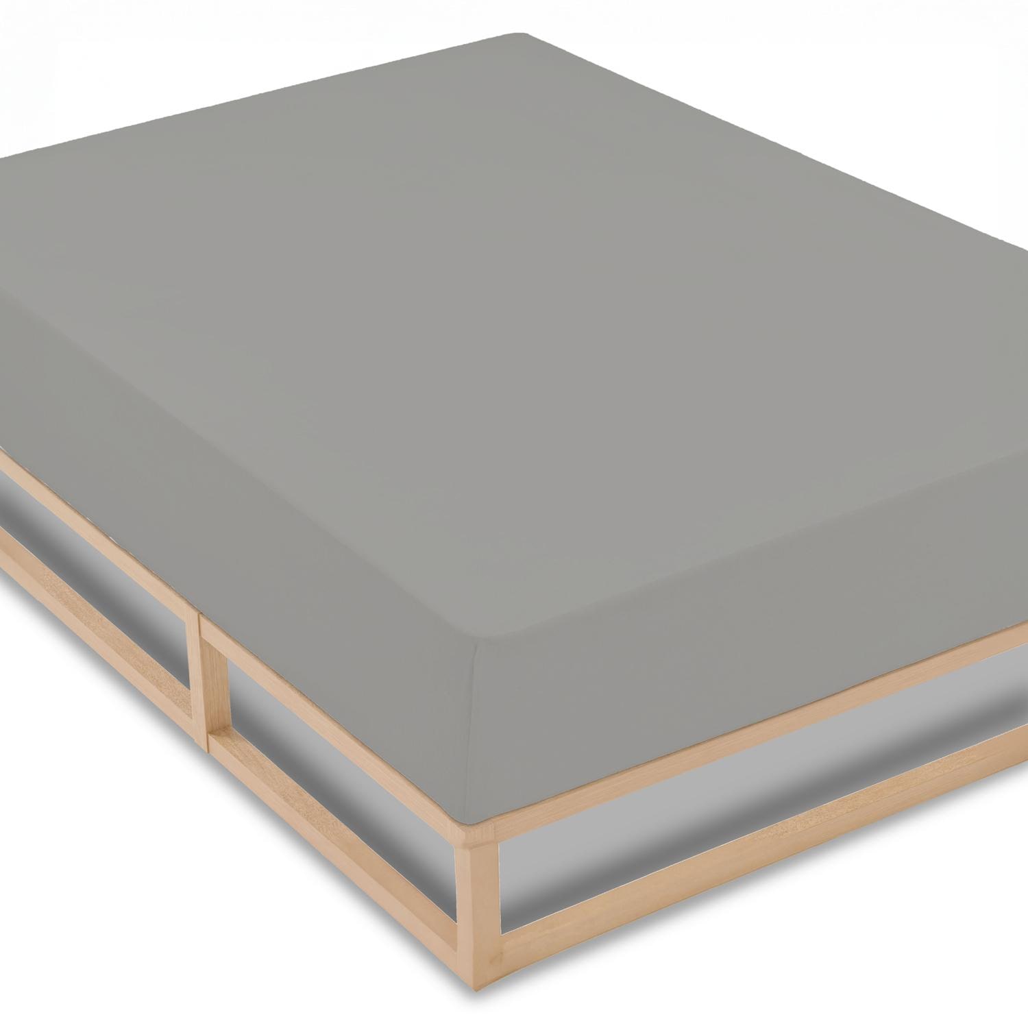 CloudComfort Basic fitted sheet jersey stretch silver gray 90 x 190 - 100 x 200 cm