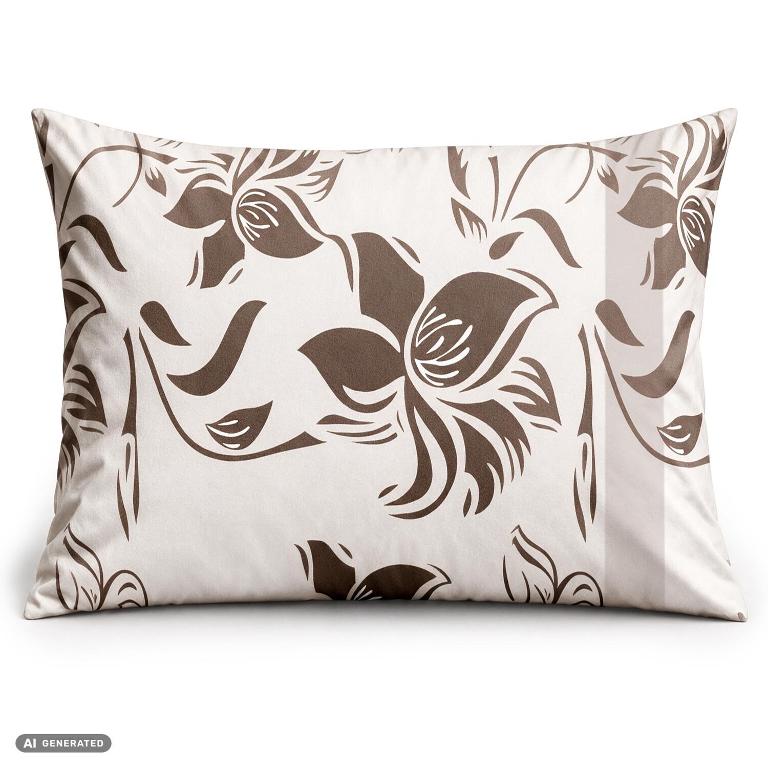 Funda de almohada de algodón CloudComfort Basic, color topo/blanco, juego de 2 unidades, 70 x 90 cm