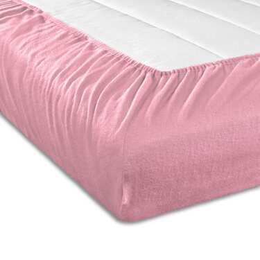 Paquete doble de sábanas bajeras de sarga Setex Molton rosa 90 x 200 cm