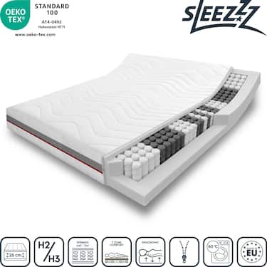 Ortopedisk pocketresårmadrass med 7 zoner Sleezzz Premium 140 x 200 cm, höjd 23 cm, fasthetsgrad H2/H3
