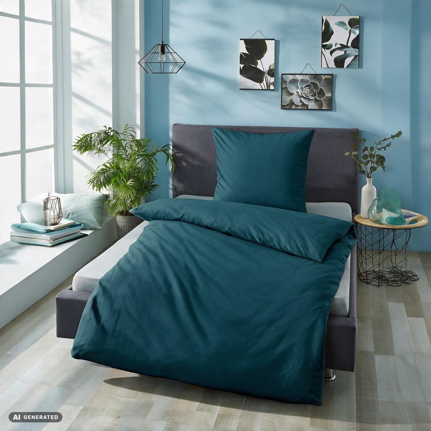 Juego de dos piezas de ropa de cama Cloud Comfort de satén de mako, 135 x 200 cm + 80 x 80 cm