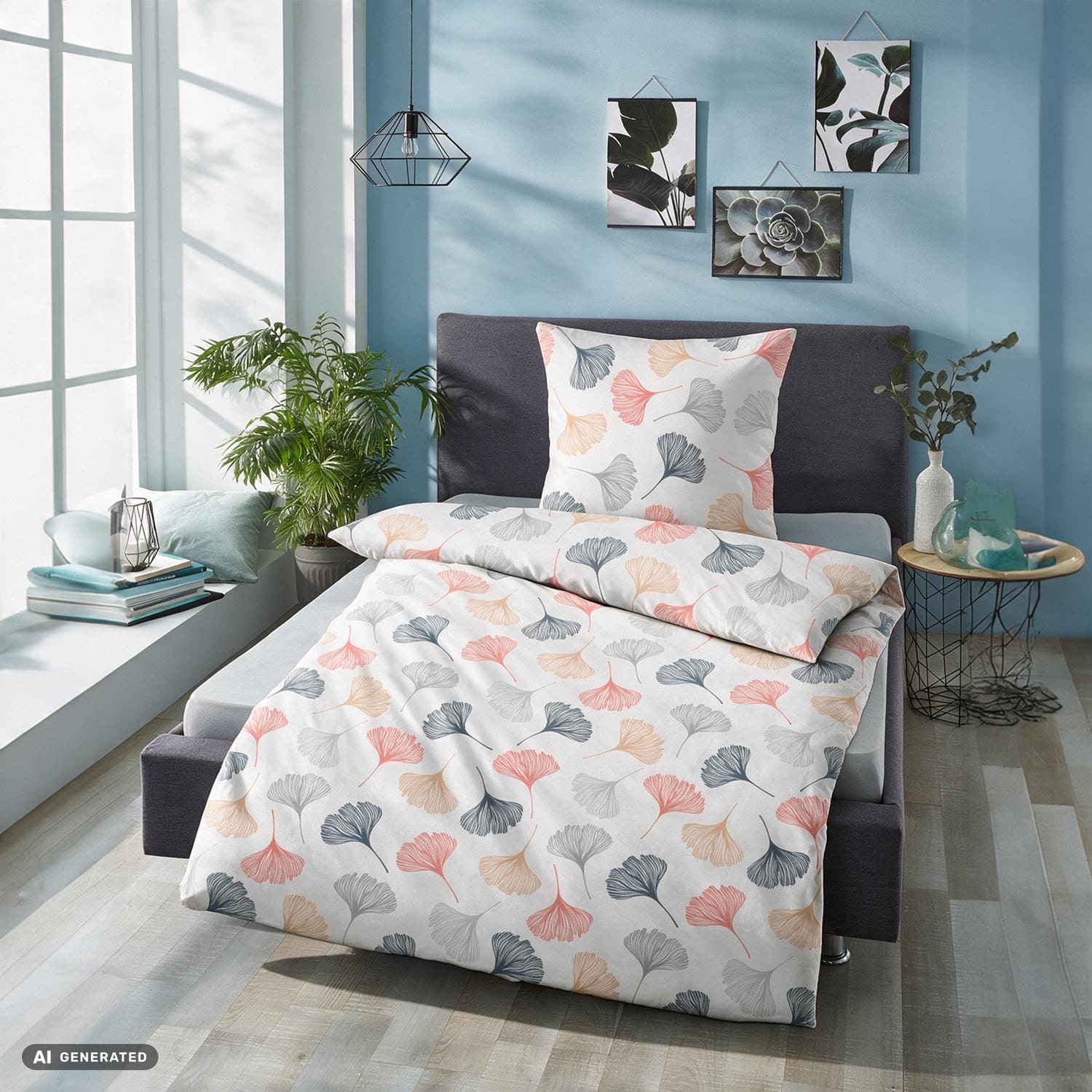 Juego de cama CloudComfort Renforcé con motivos florales, 135 x 200 + 80 x 80 cm