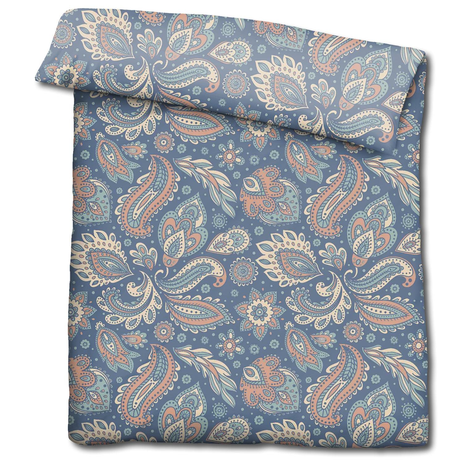Double pack CloudComfort Basic microfiber bed linen paisley 135 x 200 + 80 x 80 cm